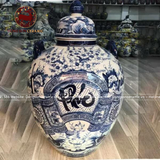  Chum vò sứ Bát Tràng chữ phúc ngâm rượu 30 lít | Quà Tặng Cao Cấp chum sành 