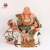 Tượng Di Lặc Ngũ Phúc men hổ phách cỡ to dài 66cm