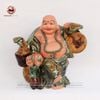 Tượng Di Lặc Vinh Hoa Phú Quý men hổ phách dài 61cm