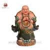 Tượng Di Lặc Chúc Phúc men hổ phách cao 60cm