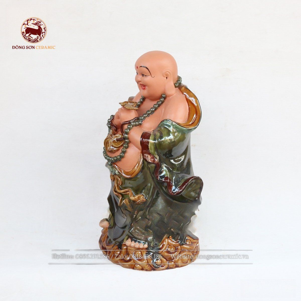  Tượng Di Lặc Chúc Phúc men hổ phách cao 60cm 