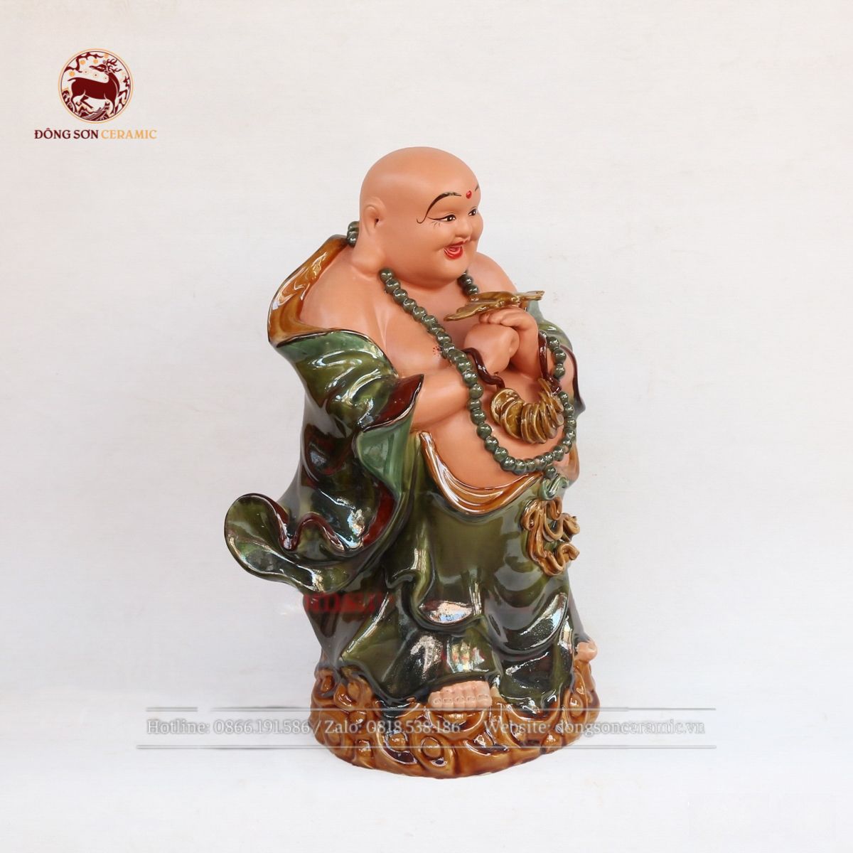  Tượng Di Lặc Chúc Phúc men hổ phách cao 60cm 