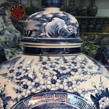  Chum vò sứ Bát Tràng chữ phúc ngâm rượu 30 lít | Quà Tặng Cao Cấp chum sành 