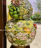  Hồ Lô Phong Thủy kim long ngàn hoa đắp nổi men sứ loang 3d chuẩn Bát Tràng kích thước 110cm | Quà Tặng Phong Thủy hồ lô gốm sứ 