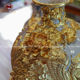 Mai bình Phú Quý Trường Xuân men rạn dát vàng Bát Tràng kích thước 55cm 