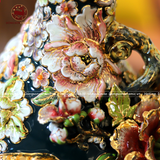  Hồ Lô Phong Thủy kim long ngàn hoa đắp nổi men sứ xanh lục bảo chuẩn Bát Tràng kích thước 75cm | Quà Tặng Phong Thủy hồ lô gốm sứ 