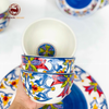  Bộ bát ăn gốm Bát Tràng họa tiết thổ cẩm men trắng 12 vật phẩm 