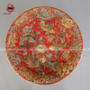  Bát thả hoa cửu ngư trăm hoa men sứ đỏ đắp nổi vẽ vàng đường kính 50cm 