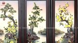  Tranh Tứ Quý bằng sứ cao cấp kích thước 96x43cm đắp nổi | Quà Tặng Bố tranh tứ quý Bát Tràng 