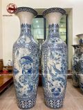  Lục Bình Bát Tràng men rạn tứ quý vẽ kĩ kích thước 1m8 | Quà Tặng Cao Cấp lục bình gốm 