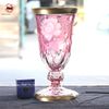 Bình hoa pha lê Arnstadt màu hồng kích thước cao 40cm mạ vàng 24K 