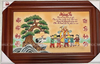  Tranh gốm sứ Bát Tràng vẽ mừng thọ ông bà kích thước 90cm x 60cm khung nhựa cao cấp 
