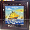 Tranh gốm sứ Bát Tràng họa tiết thuận buồm xuôi gió kích thước 87cm X 87cm khung gỗ 