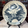  Đĩa cảnh Bát Tràng họa tiết cá chép chơi trăng vẽ tay thủ công đường kính 30cm | quà tặng cao cấp 