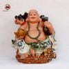 Tượng Di Lặc gánh Đào ngồi men rạn cao 68cm