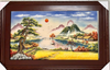 Tranh sứ Bát Tràng họa tiết làng quê men màu kích thước 130cm x 80cm