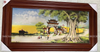 Tranh sứ Bát Tràng họa tiết đồng quê cây đa cổng làng men màu kích thước 127cm x 78cm