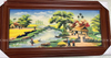 Tranh sứ Bát Tràng họa tiết đồng quê sông nước men màu kích thước 127cm x 78cm