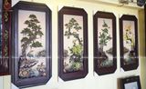 Tranh Tứ Quý bằng sứ cao cấp kích thước 96x43cm đắp nổi | Quà Tặng Bố tranh tứ quý Bát Tràng 