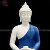  Tượng Thích Ca Mâu Ni ngồi kiểu thái sứ trắng áo xanh cao 30cm 