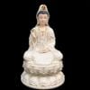 Tượng Quan Âm ngồi gốm sứ viền vàng cao 46cm | Quà Tặng Phong Thủy Tượng Quan Âm