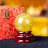 Quà Tặng Sếp Quả Cầu Phong Thủy đá thạch anh vàng đường kính 8cm