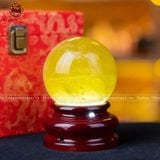  Quà Tặng Sếp Quả Cầu Phong Thủy đá thạch anh vàng đường kính 8,6cm 