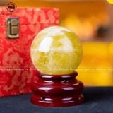  Quà Tặng Sếp Quả Cầu Phong Thủy đá thạch anh vàng đường kính 8,6cm 