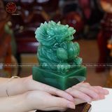  Quà Tặng Cao Cấp Ấn Rồng Thạch Anh Xanh kích thước 8x7,5x12cm 
