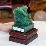  Quà Tặng Cao Cấp Ấn Rồng Thạch Anh Xanh kích thước 8x7,5x12cm 