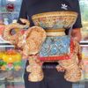  Tượng voi gốm sứ dâng quả cao 37cm 