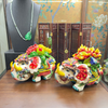 Tượng Voi gốm sứ đắp nổi men rạn cao 16cm