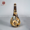  Nậm rượu thờ gốm sứ Bát Tràng men sứ nâu họa tiết rồng đắp nổi vẽ vàng 