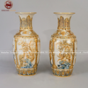  Lọ hoa men rạn tứ quý kích thước 50cm đắp nổi vẽ vàng 