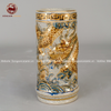  Ống hương gốm sứ Bát Tràng rồng men rạn đắp nổi vẽ vàng 