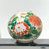 Lọ hoa mẫu đơn men rạn dáng tròn bằng gốm kích thước cao 23cm họa tiết vẽ tay