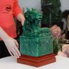  Quà Tặng Cao Cấp Ấn Rồng Ngọc Thạch Anh Xanh kích thước 12x12 x 25cm 