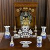 Bộ Đồ Thờ Bát Tràng gốm sứ Bát Tràng trên ban thần tài họa tiết hoa sen vẽ hàng 24k 15 vật phẩm | Đồ Thờ Gốm Bát Tràng