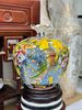 Bình Hút Tài Lộc gốm Bát Tràng túi tiền công danh phú quý men sứ vàng vẽ vàng kích thước 35cm