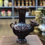 Bình hoa con giáp men hỏa biến - h32