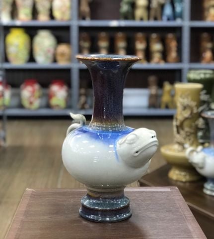 Bình hoa con giáp men hỏa biến h39
