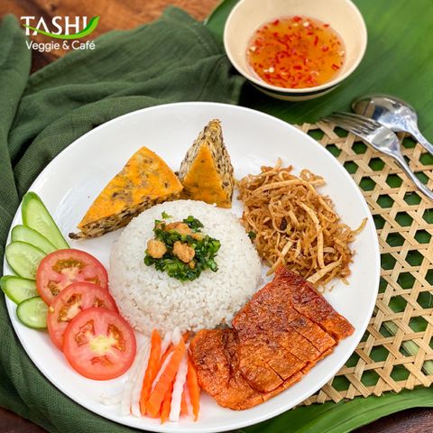 Cơm tấm Sườn bì chả chay