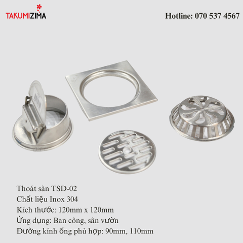 Phễu thoát sàn ban công, sân vườn TSS-02
