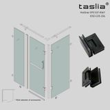 Bản lề cabin tắm kính - kính 90 độ màu đen lỳ