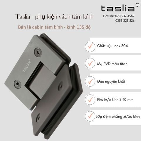Bản lề vách kính cabin tắm 135 độ màu titan