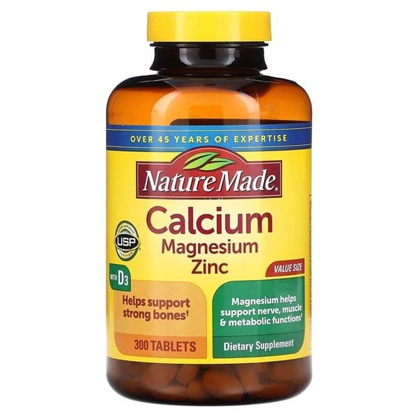 Viên Uống NATURE MADE Calcium Magnesium Ziinc With Vitamin D3