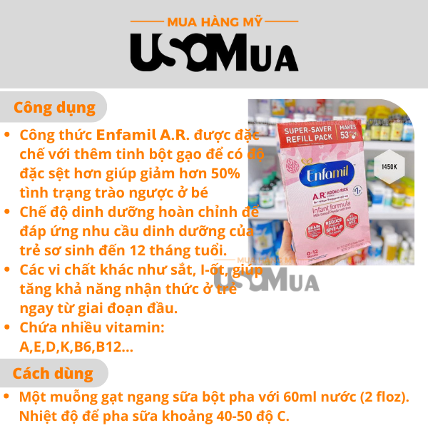 Sữa Bột MEAD JOHNSON Enfamil Added Rice Infant Formula