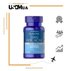 Viên Uống Kẽm Ngừa Mụn PURITAN'S PRIDE ZinC For Acne Skin Formula