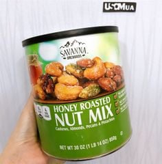 Hạt Hỗn Hợp SAVANNA Tẩm Mật Ong Hộp Xanh Lá, 850g