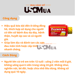Viên Uống Giảm Đau, Hạ Sốt TYLENOL 8 Hour Arthritis Pain Reliever